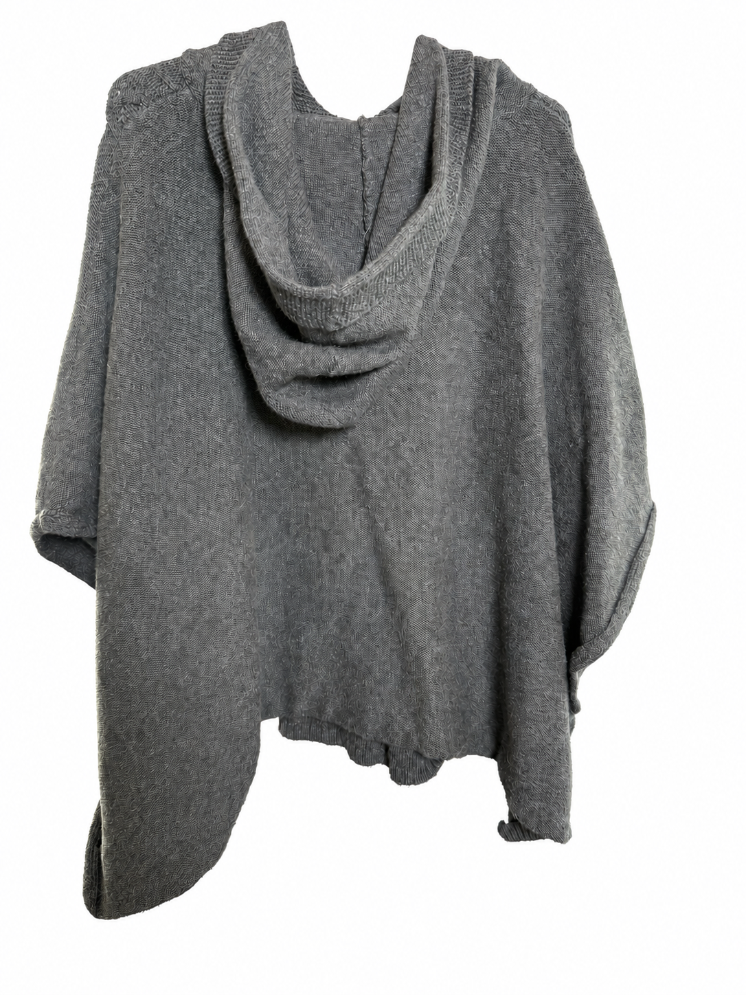 Gap Kids Cable Knit Hooded Poncho Sweater - Charcoal Gray - Size Large (L)